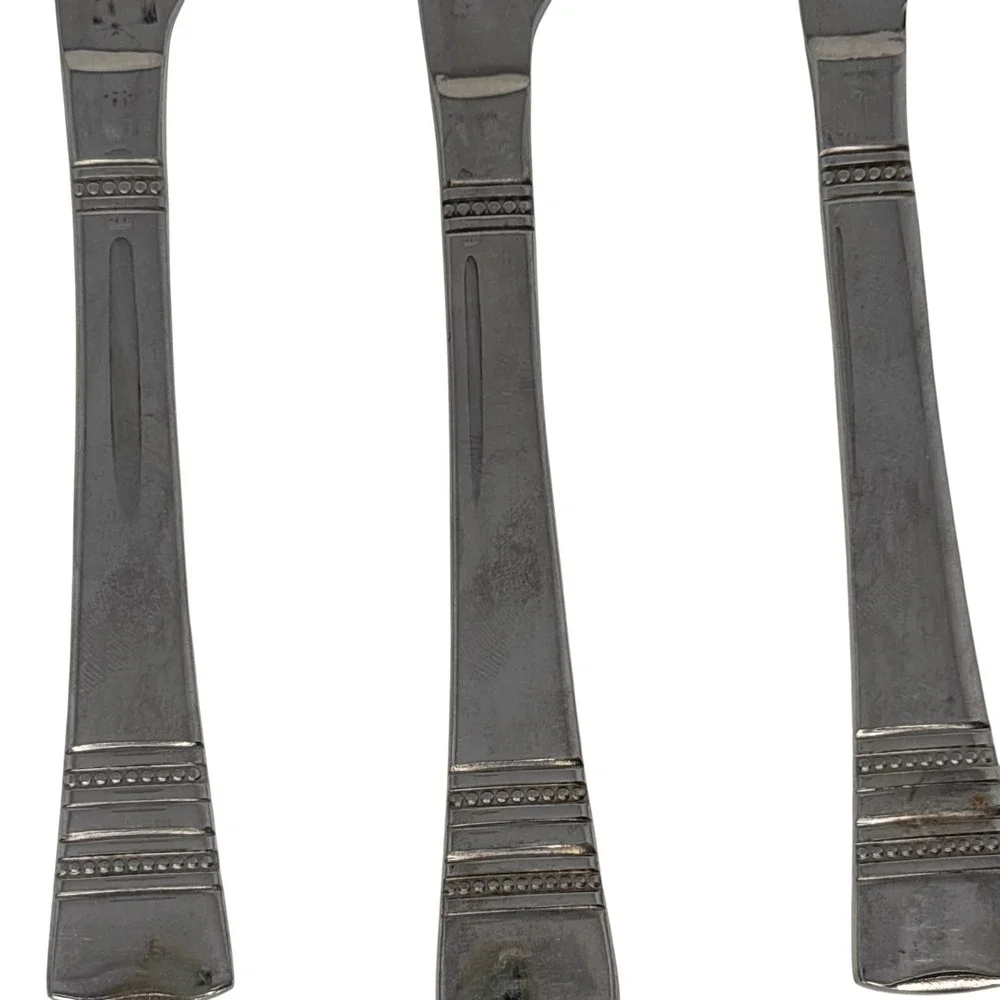 3 International Silver Kensington Dinner Knives Stainless Flatware Replacement